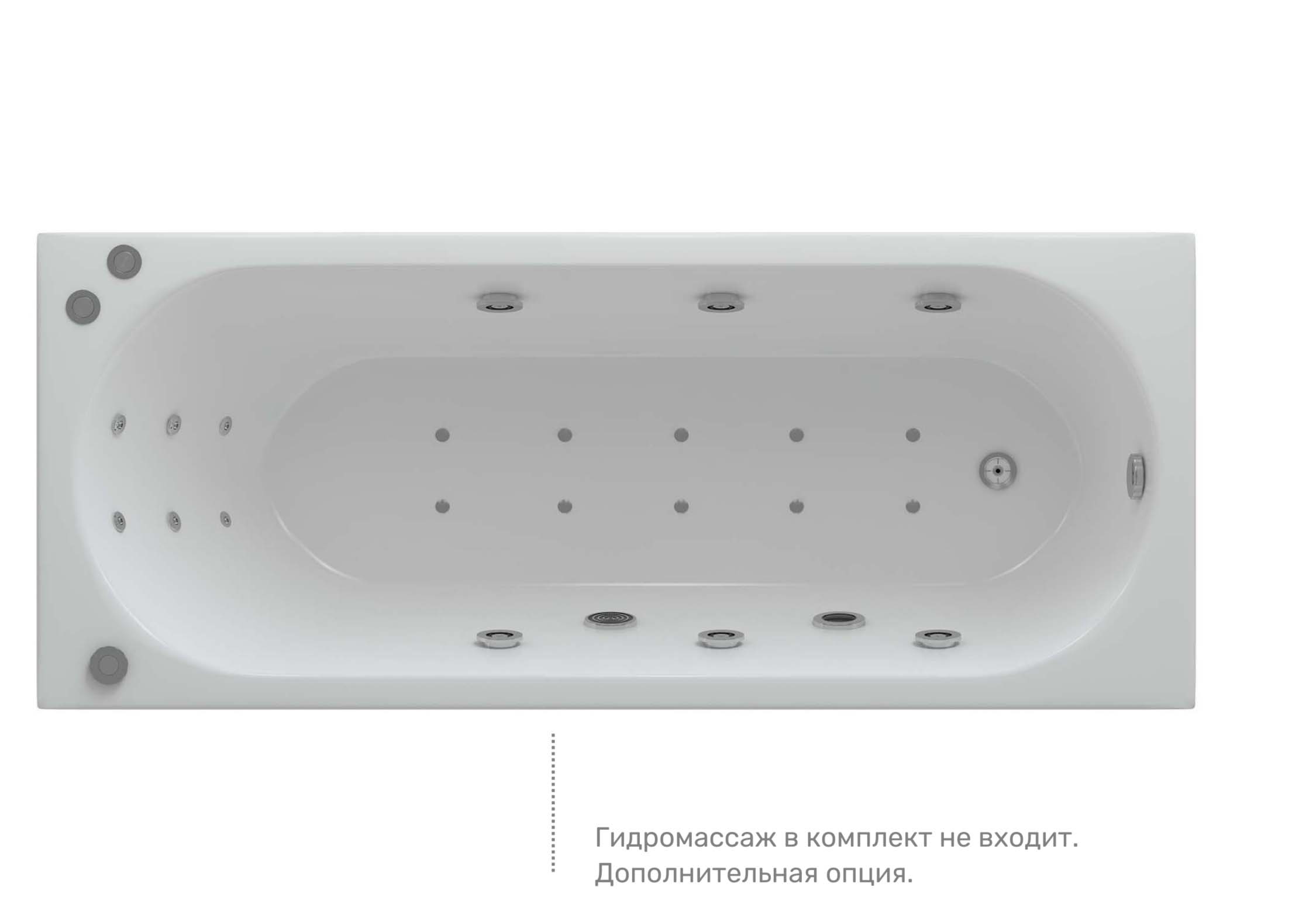 Акриловая ванна Aquatek Оберон OBR170-0000049 170х70 см с фронтальным экраном (слив справа)