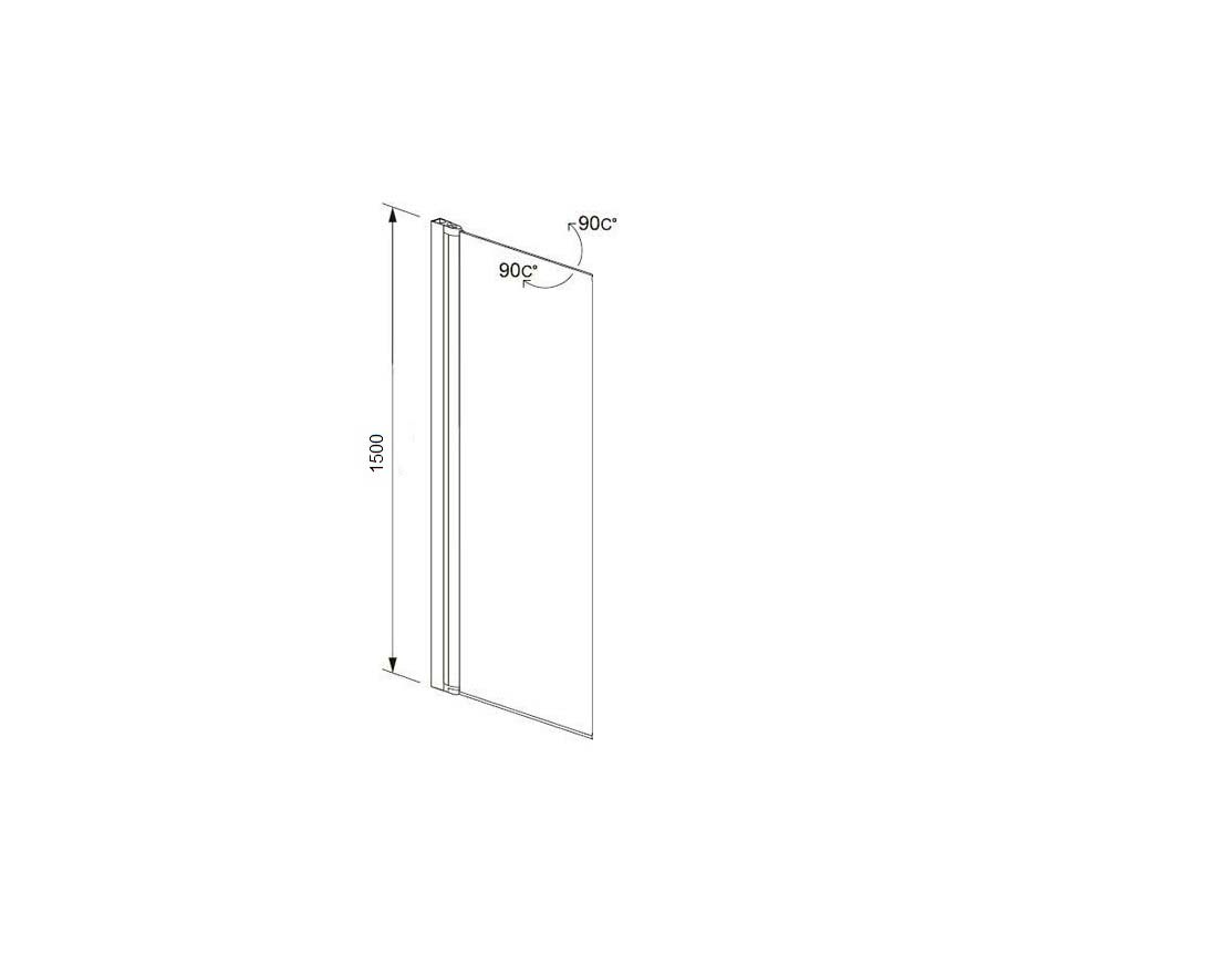 Шторка на ванну Aquatek AQ DEL SBA 08015BL 80х150 см