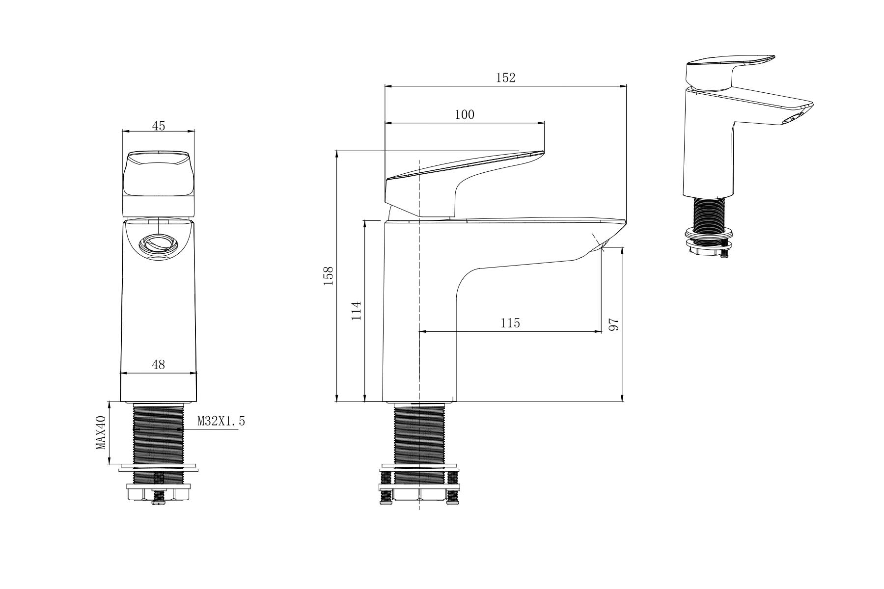 Смеситель Aquatek Вега 97 AQ1010MB для раковины
