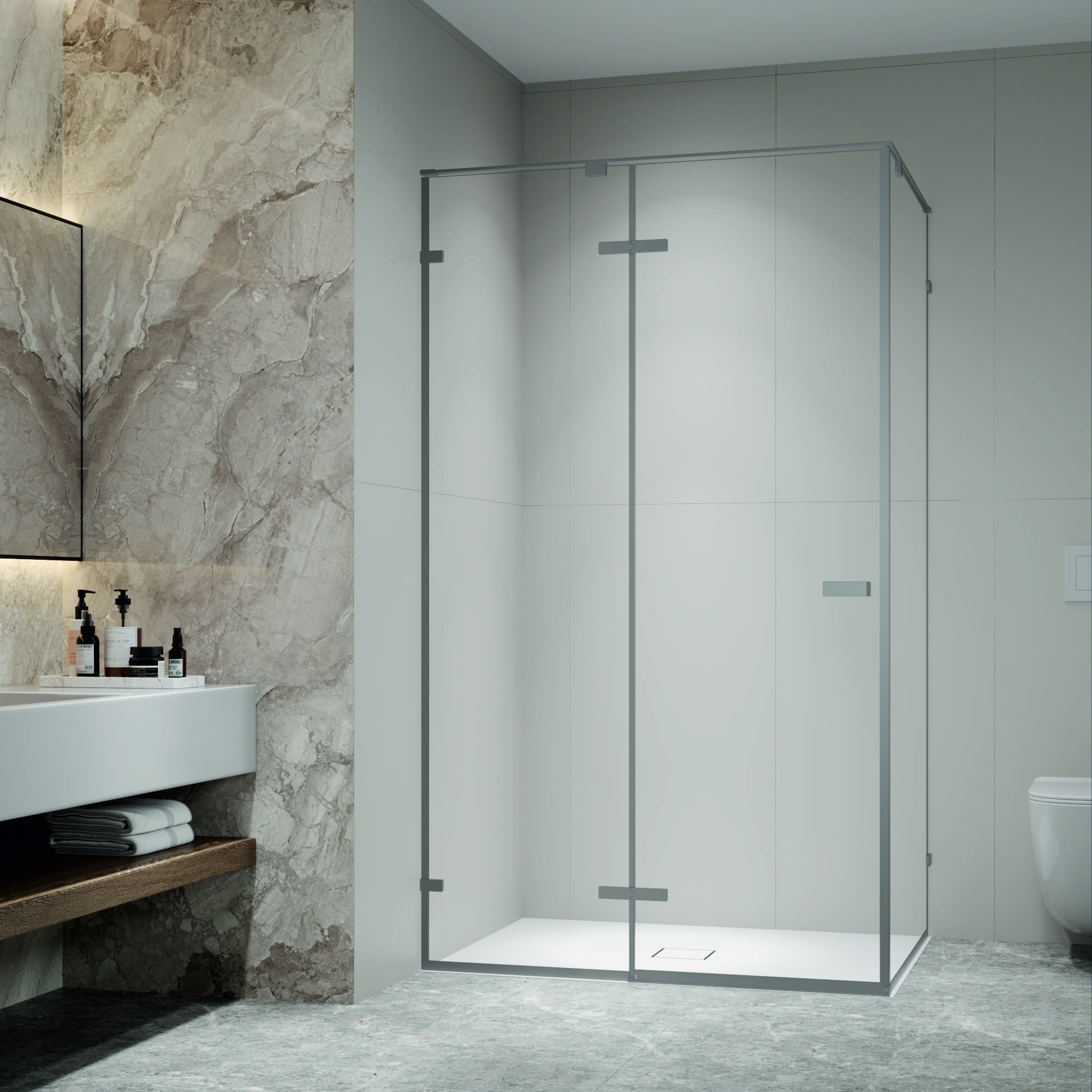 Душевой уголок RGW SV-040Gr 100х160 с распашной дверью