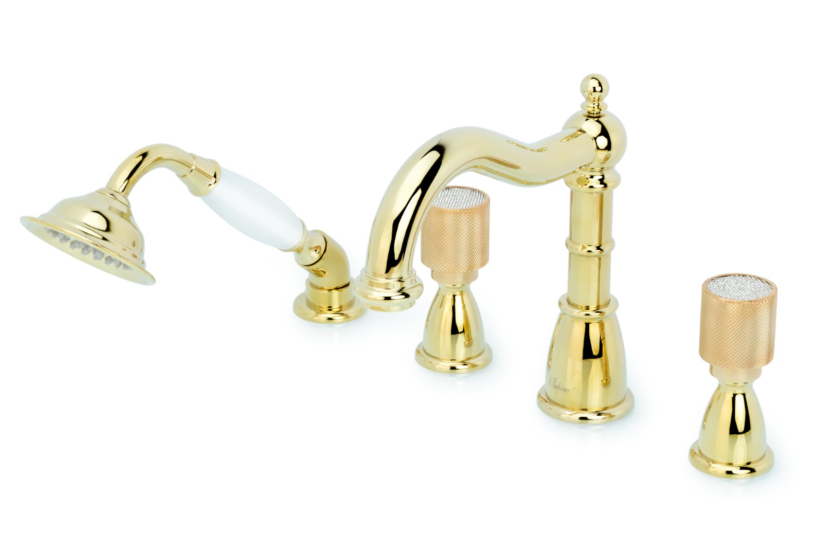 Смеситель врезной 4 отв. Boheme ROYAL CRYSTAL, золото (комплект) 395-Royal/CRST