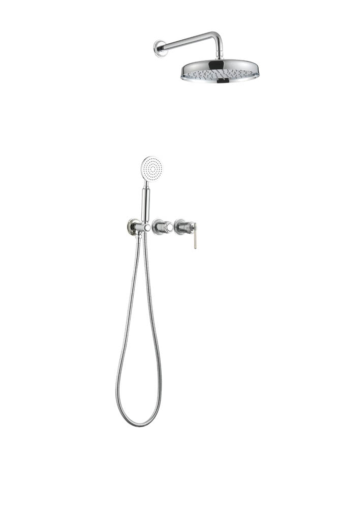 Смеситель встроенный + верхний+ ручной душ, Boheme ETERNA CHROME 174-CR