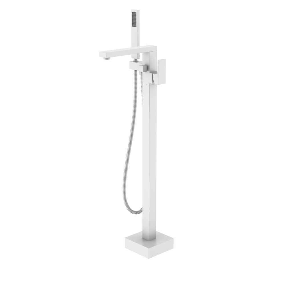 Смеситель напольный, Boheme QUBIC Matt White 479-MW