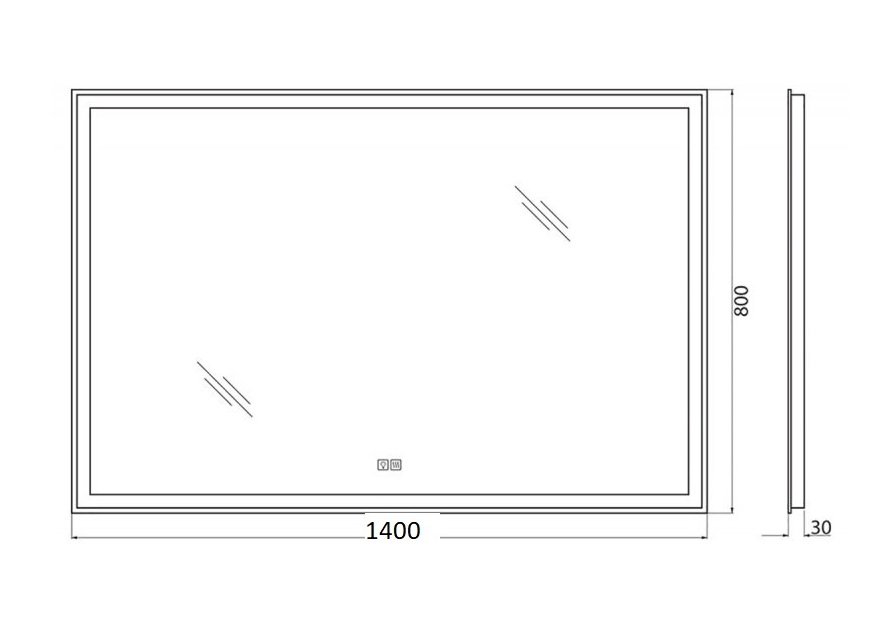 Зеркало BelBagno SPC-GRT 140х80 с сенсорным выключателем и подогревом