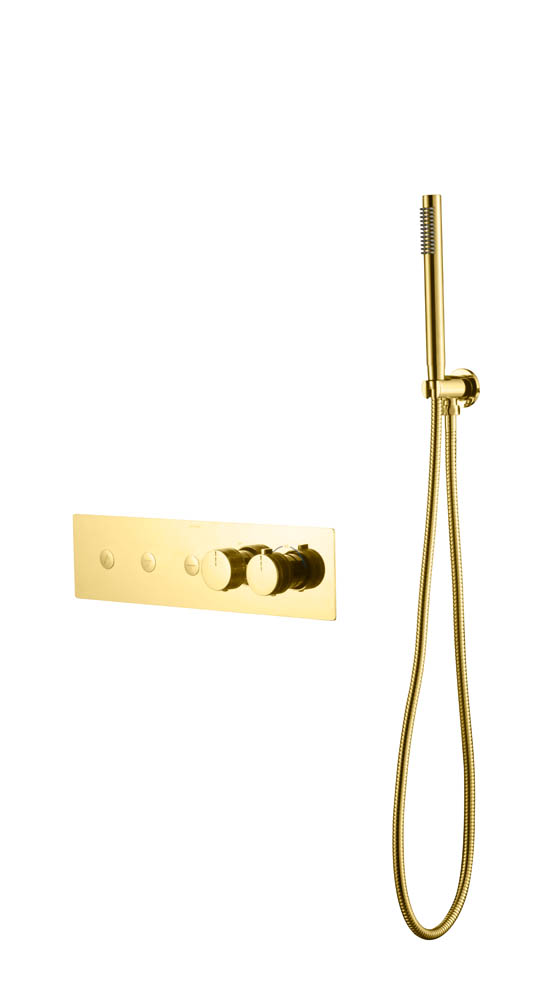 Смеситель Boheme FUSION TERMO с ручным душем GOLD 131-SYS-G