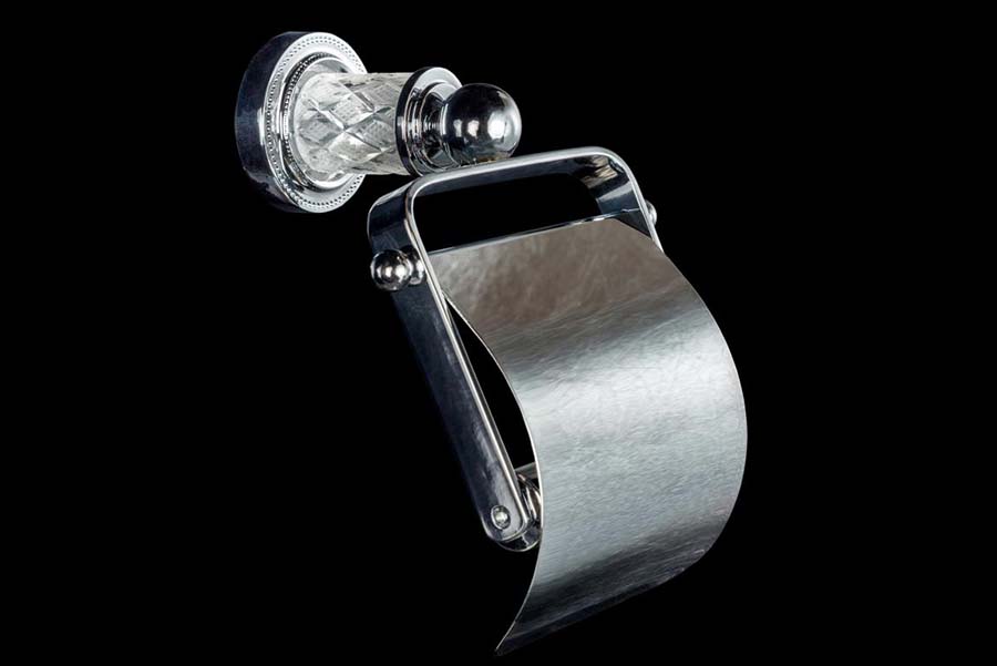 Держатель для туалетной бумаги с крышкой Boheme MURANO CRYSTAL (комплект) 10901-CRST-CH