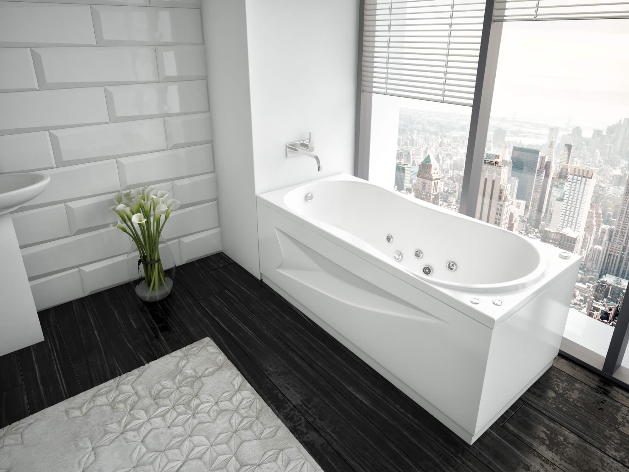 Акриловая ванна Aquatek Афродита 150 AFR150-0000026 150х70 см, слив слева, с фронтальным экраном