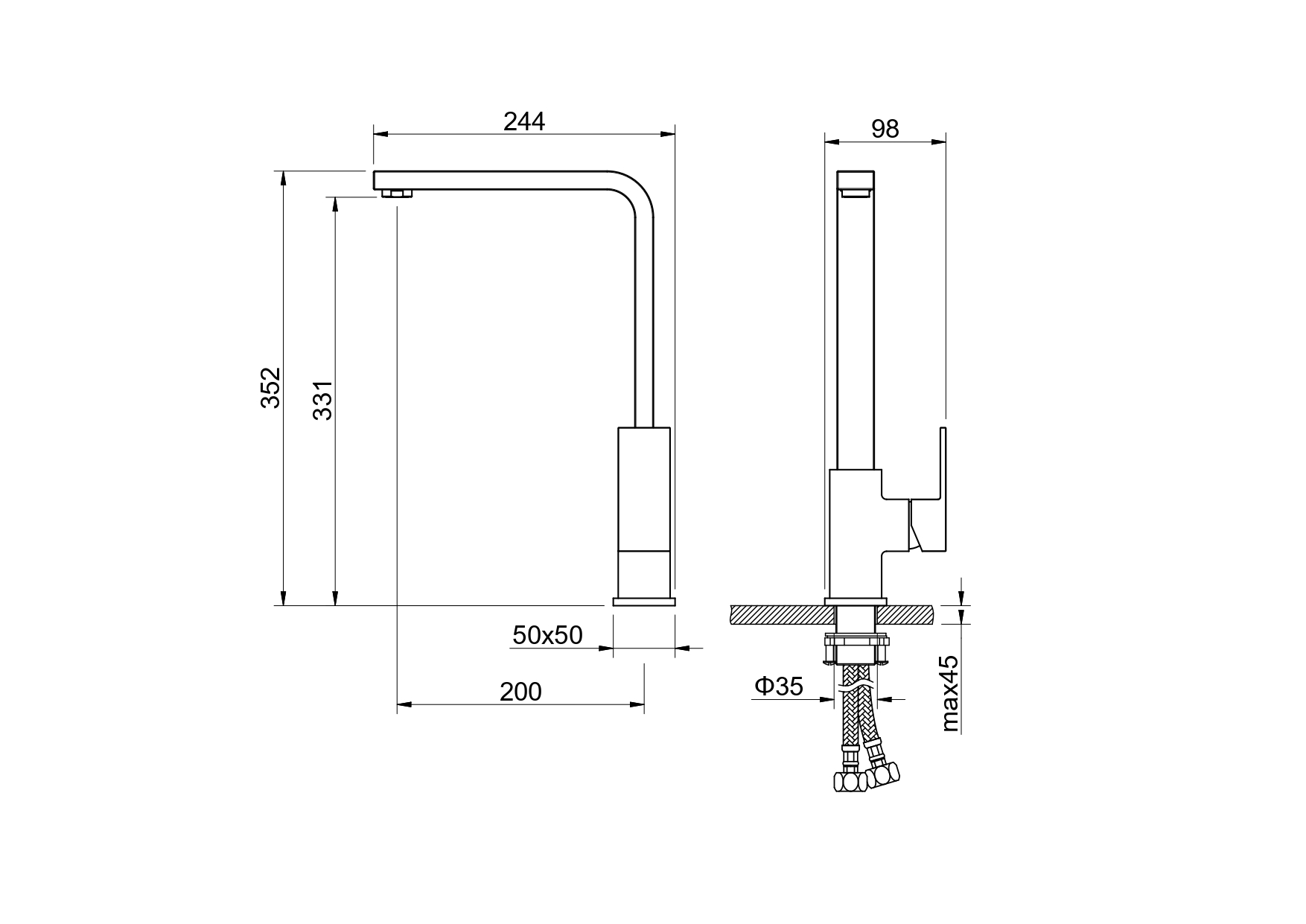 Смеситель Aquatek Либра AQ1680MB для кухни