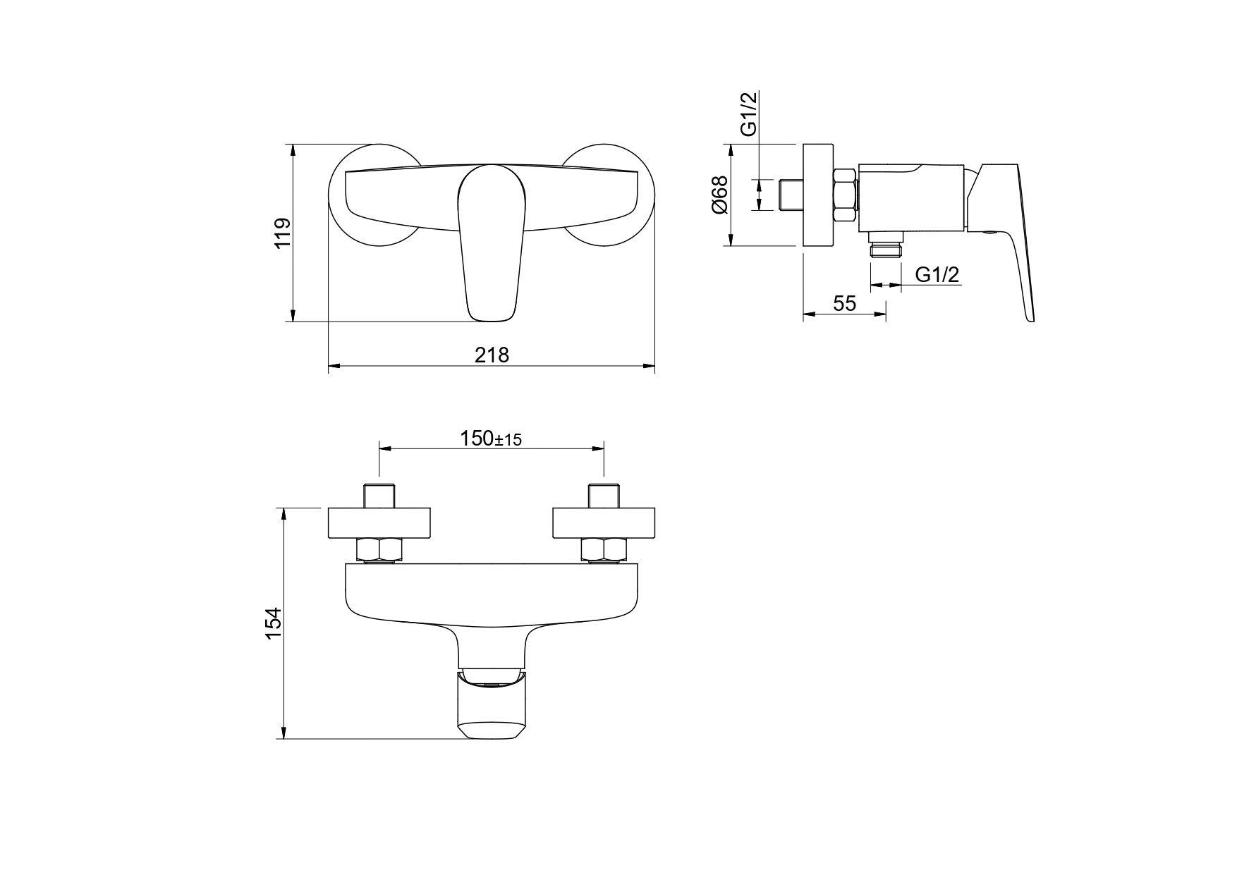 Смеситель Aquatek Бетта AQ1160BGM для душа
