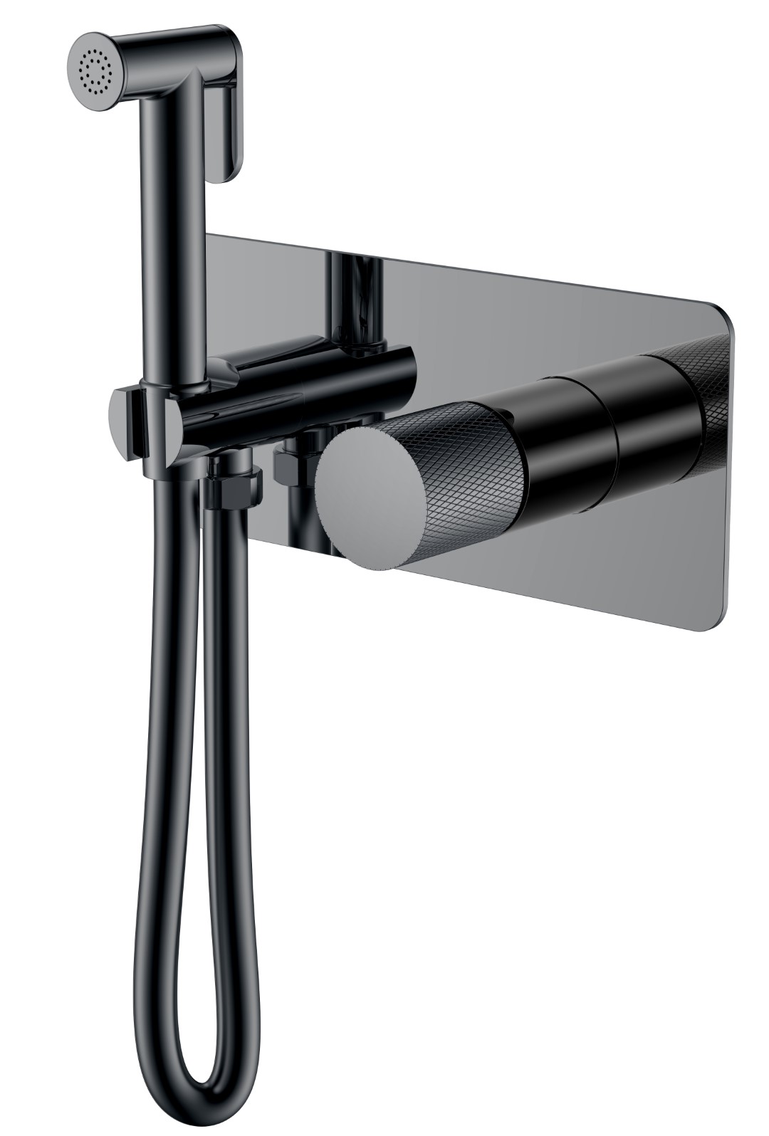 Смеситель гигиенический Boheme STICK Shine Gun Metal c ручкой TOUCH 127-SGM.2