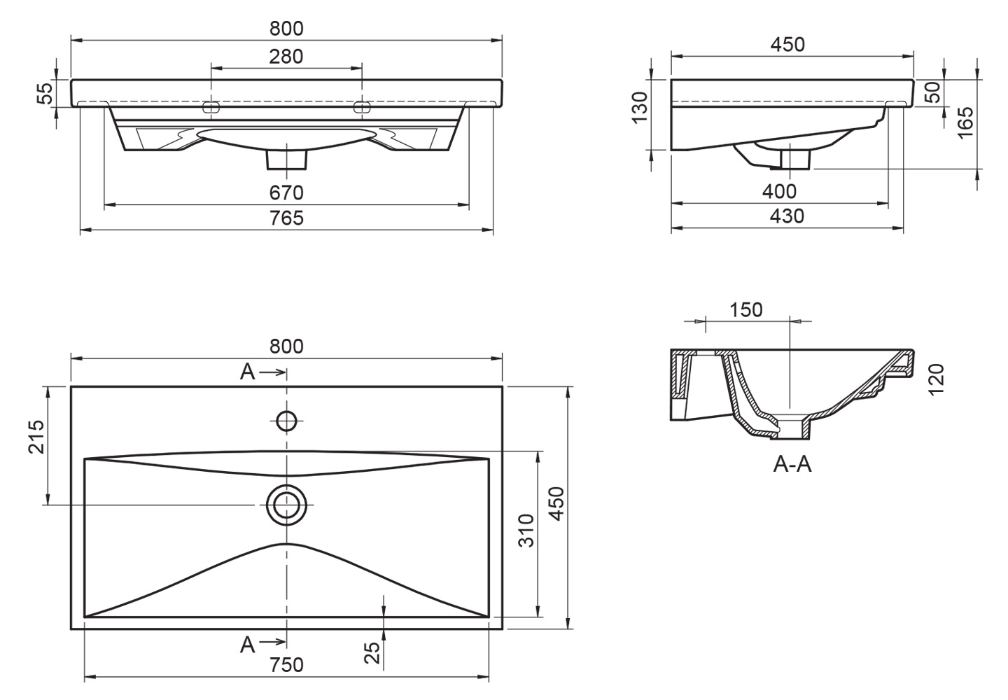 Раковина BelBagno BB-0322-80-LVB накладная