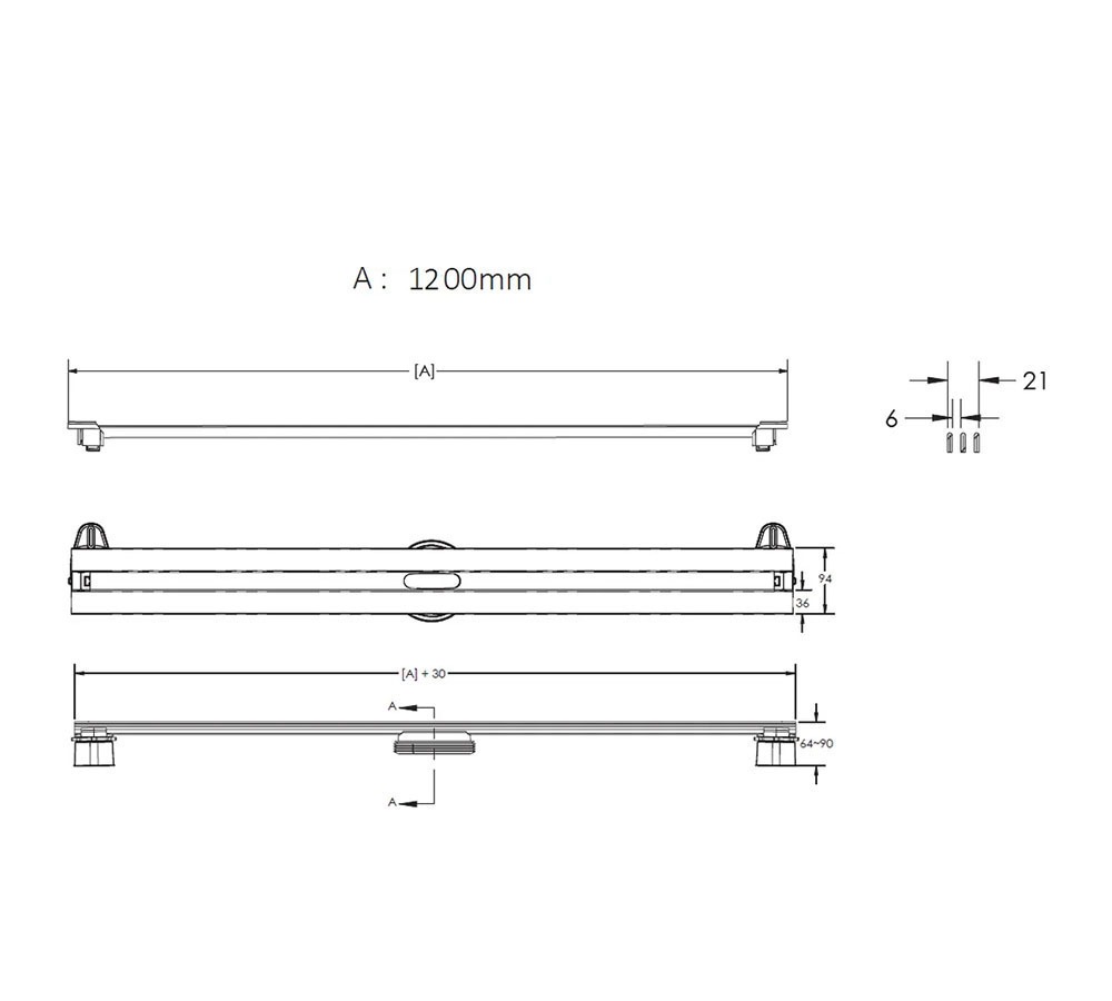 Душевой лоток Berges Wasserhaus Super Slim 1200