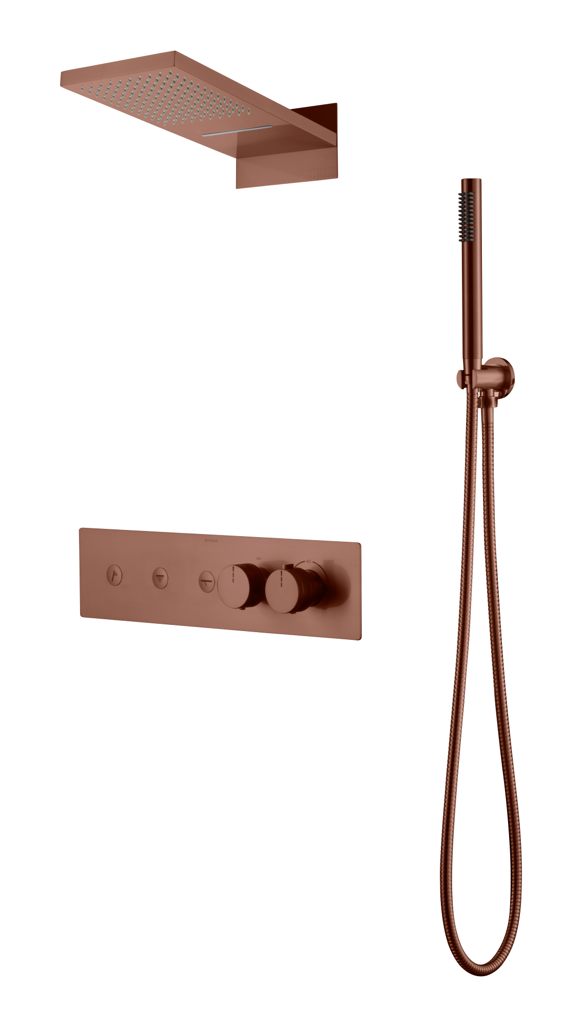 Встроенная душевая система Boheme FUSION с термостатом, трехпозиционная BRUSHED BRONZE 131-BRB