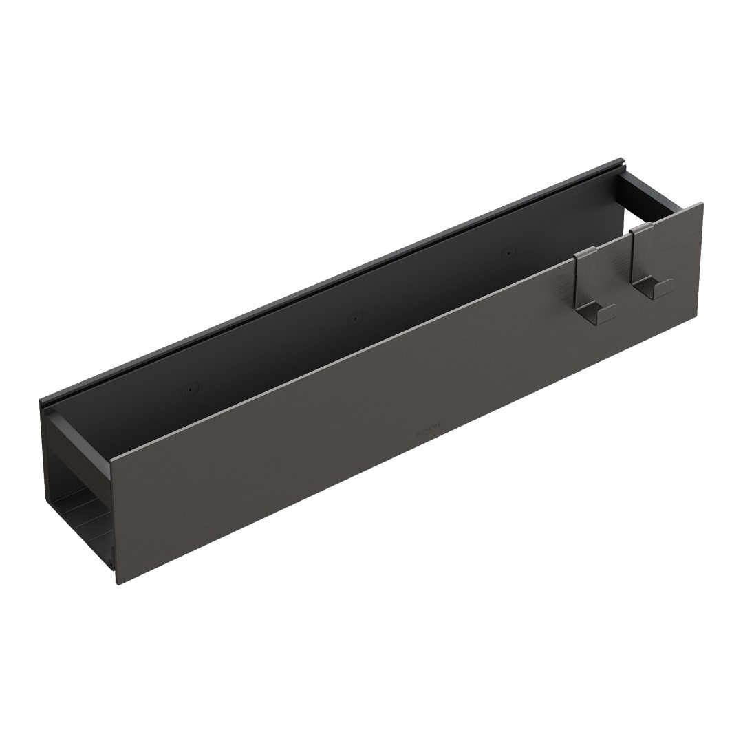 Полка настенная 60см Boheme Gun metal + 2 крючка 10966-GM
