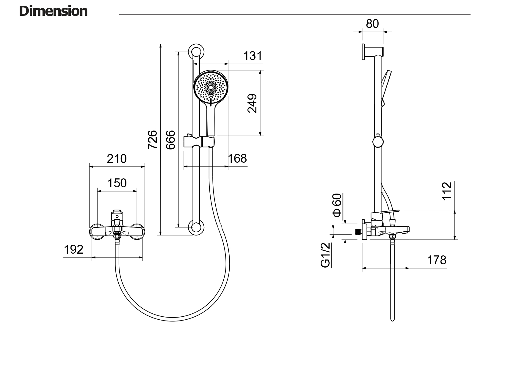 Комплект для ванны и душа Aquatek Лугано AQ1748CR