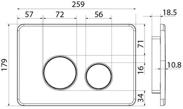 Кнопка смыва Iddis Unisteel UNS10S0i77