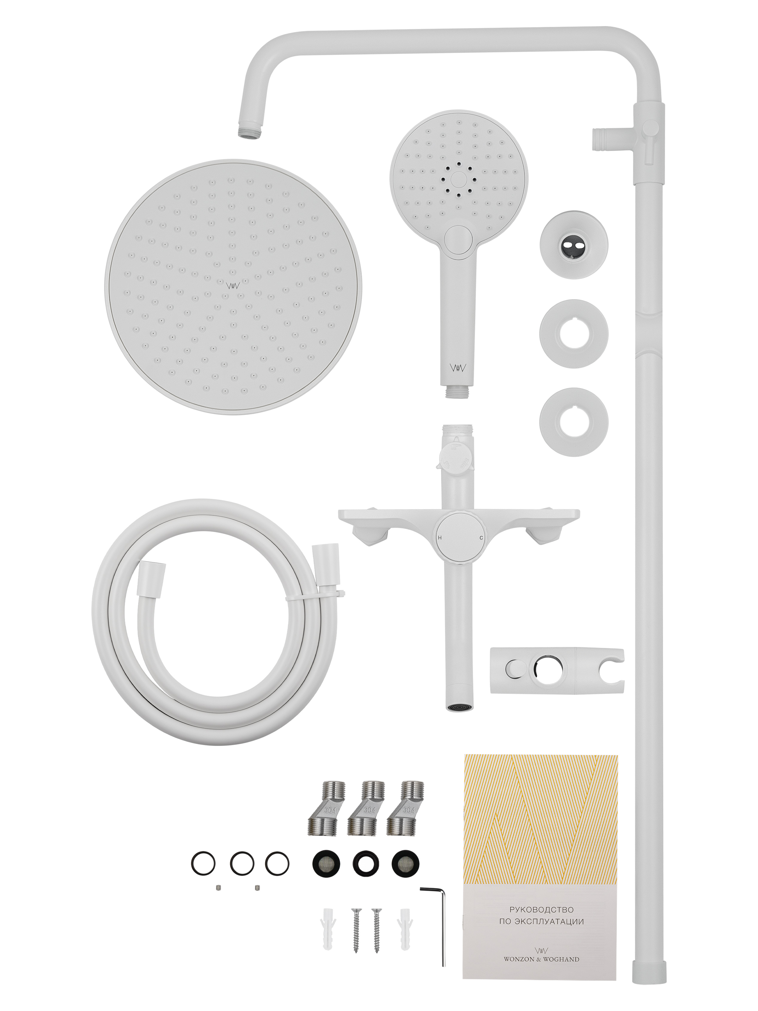 Душевая система WONZON & WOGHAND CLICK, Белый матовый WW-N3S962-MW