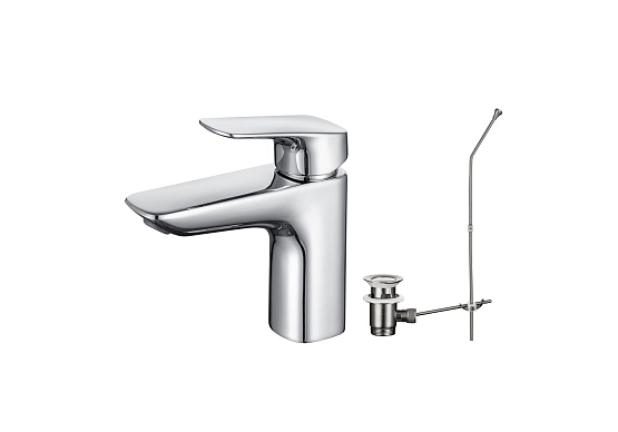 Смеситель Aquatek Вега 97 AQ1011CR для раковины с донным клапаном