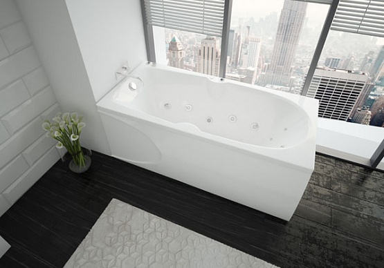 Акриловая ванна Aquatek Европа 180х80 EVR180-0000041 с фронтальным экраном (слив слева, вклеенный каркас)