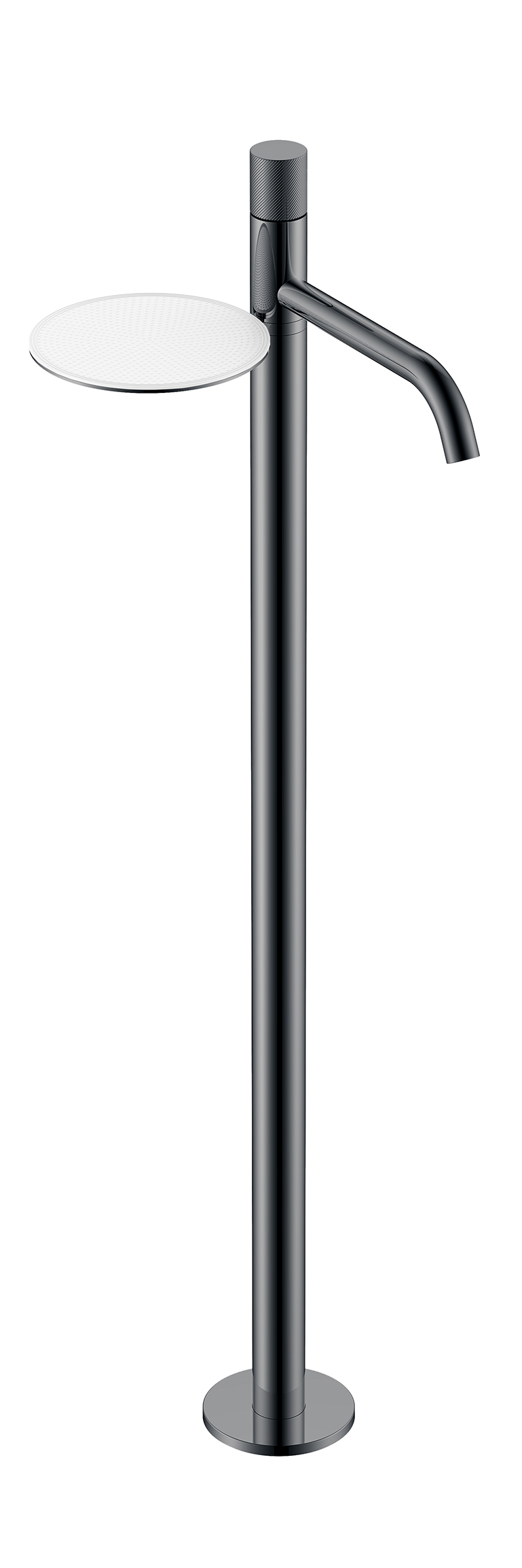 Смеситель Boheme STICK напольный для умыв. SHINE GUN METAL SPIRALE 120-SGM.4