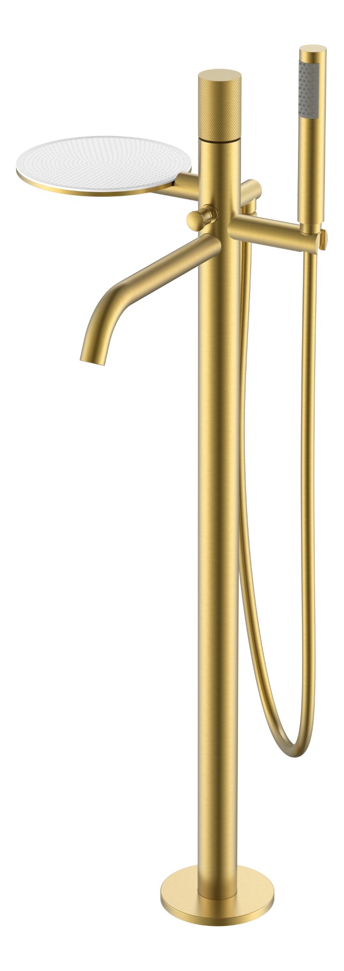 Смеситель Boheme STICK напольный Matt Gold c ручкой TOUCH GOLD 129-MG.2