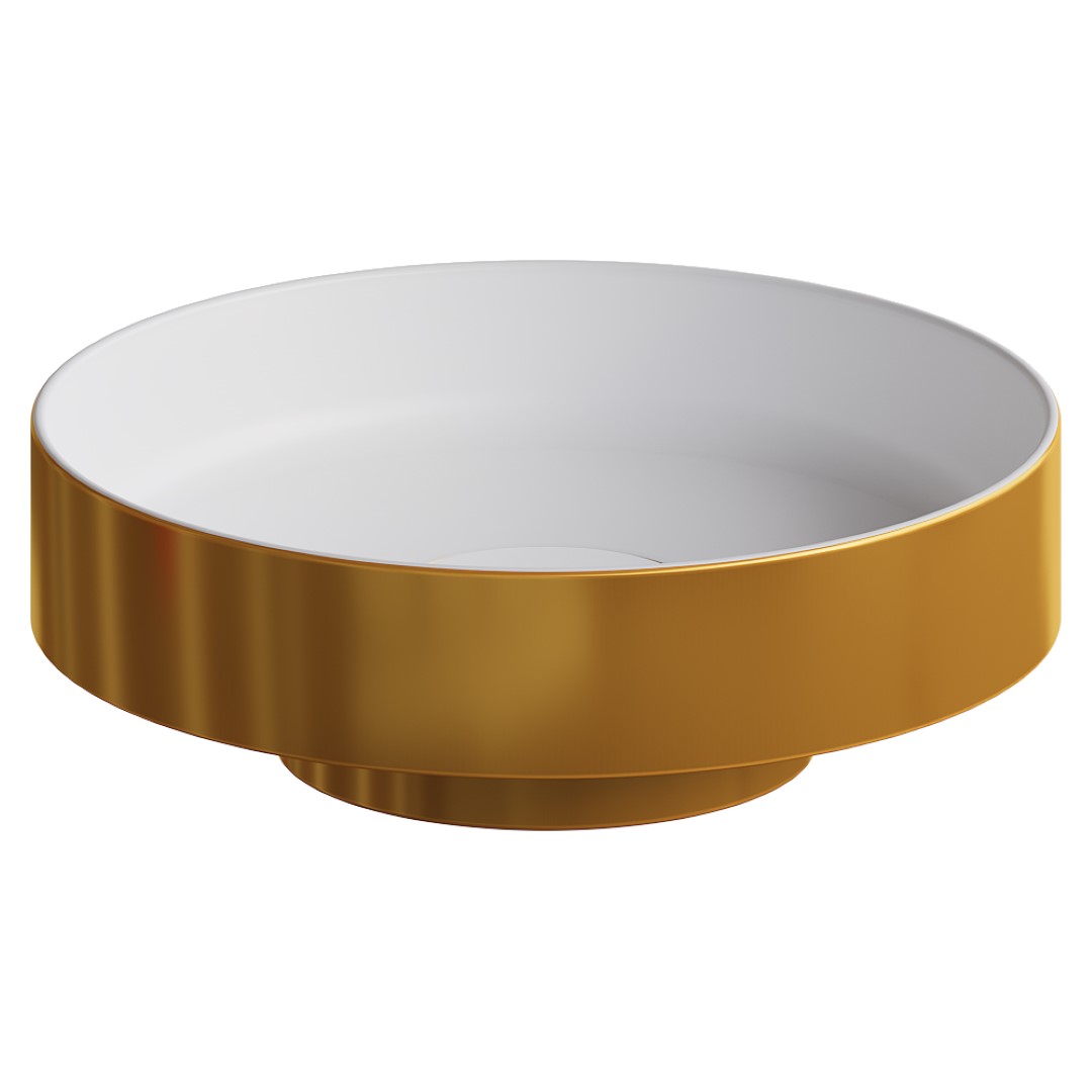 Раковина накладная Boheme SOLE Corian 400*130 GOLD 801-G