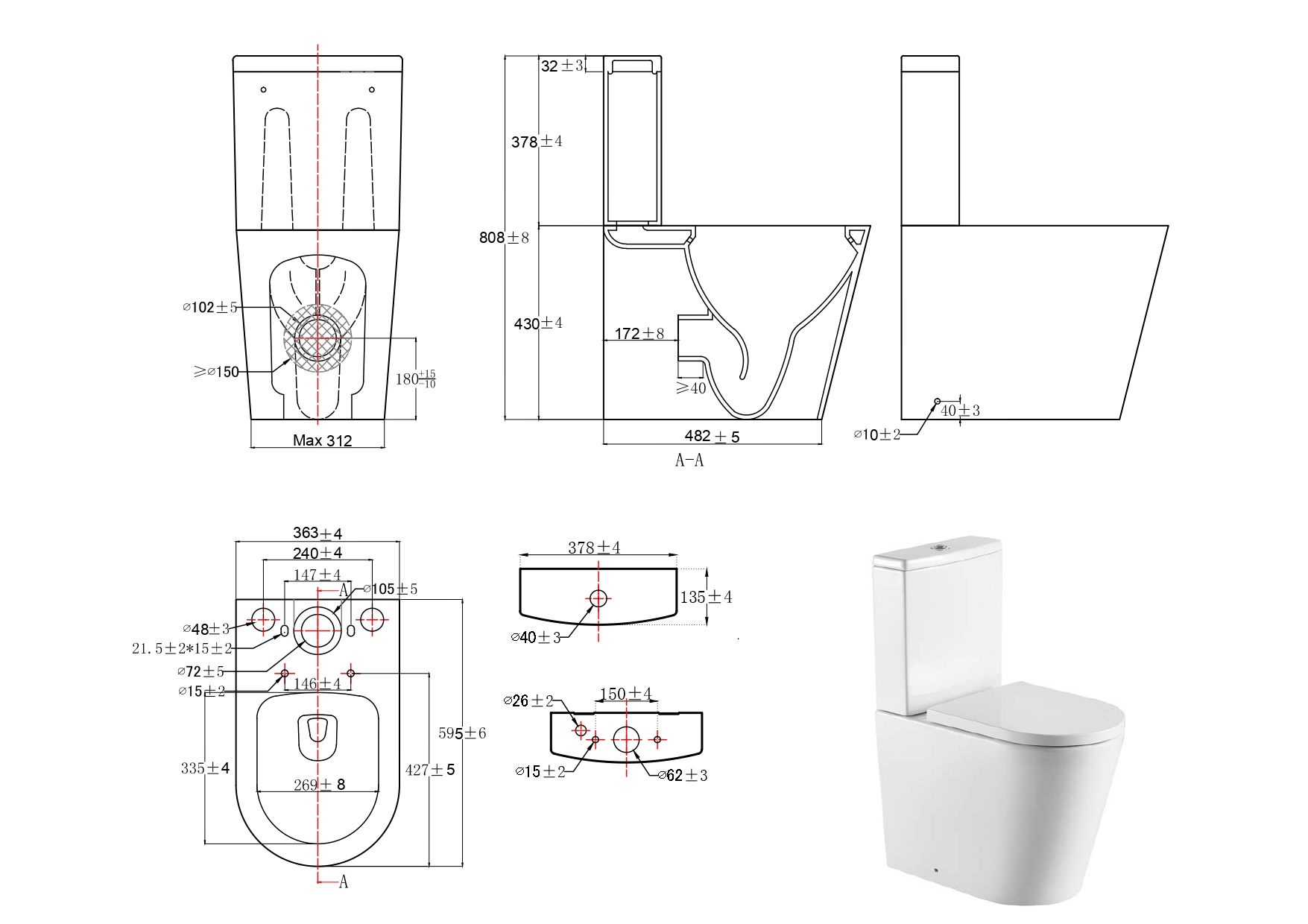 Унитаз-компакт Aquatek Оберон AQ1273ST-00 с сиденьем Soft Close
