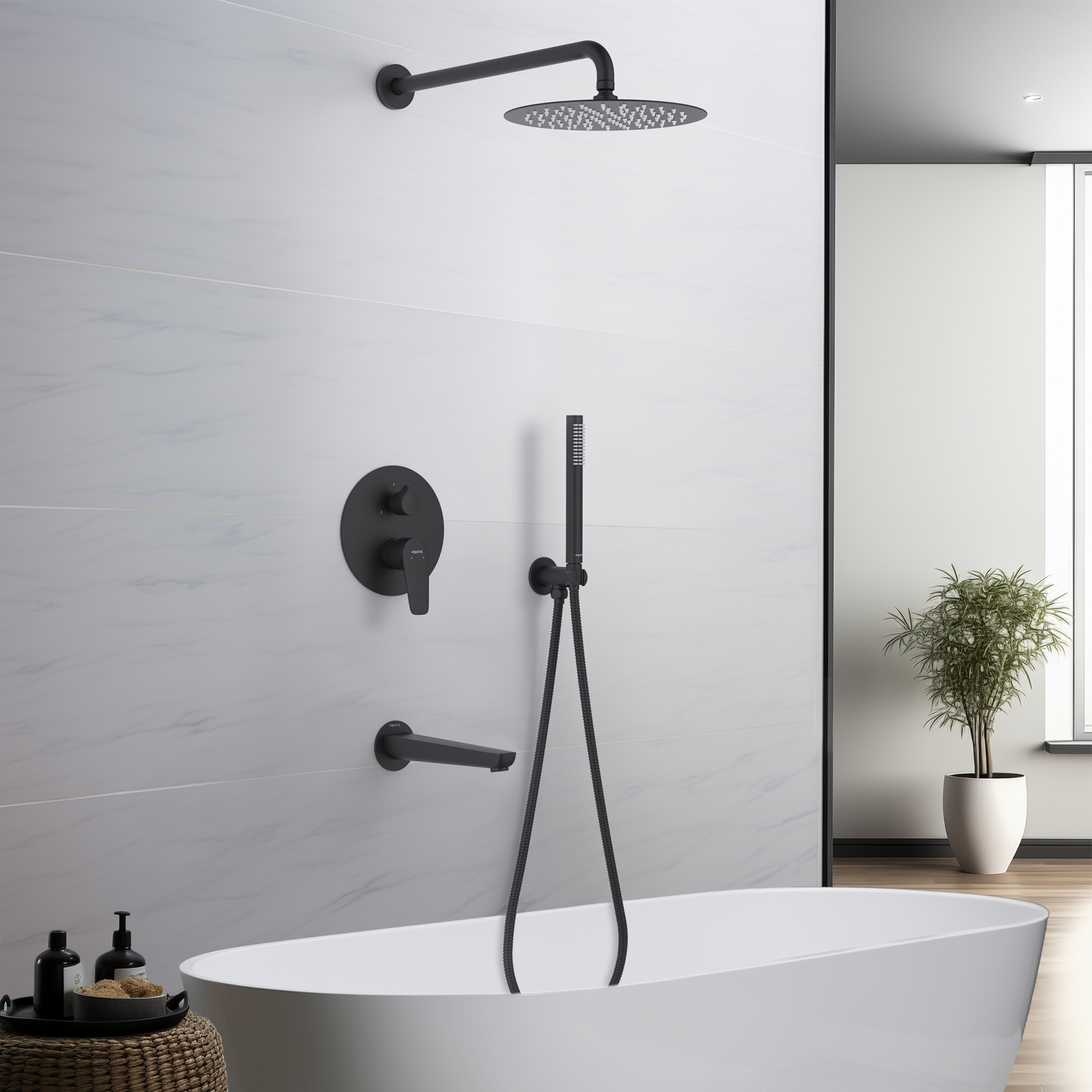 Set 4 в 1 душевой комплект Aquatek Бетта AQ1173MB