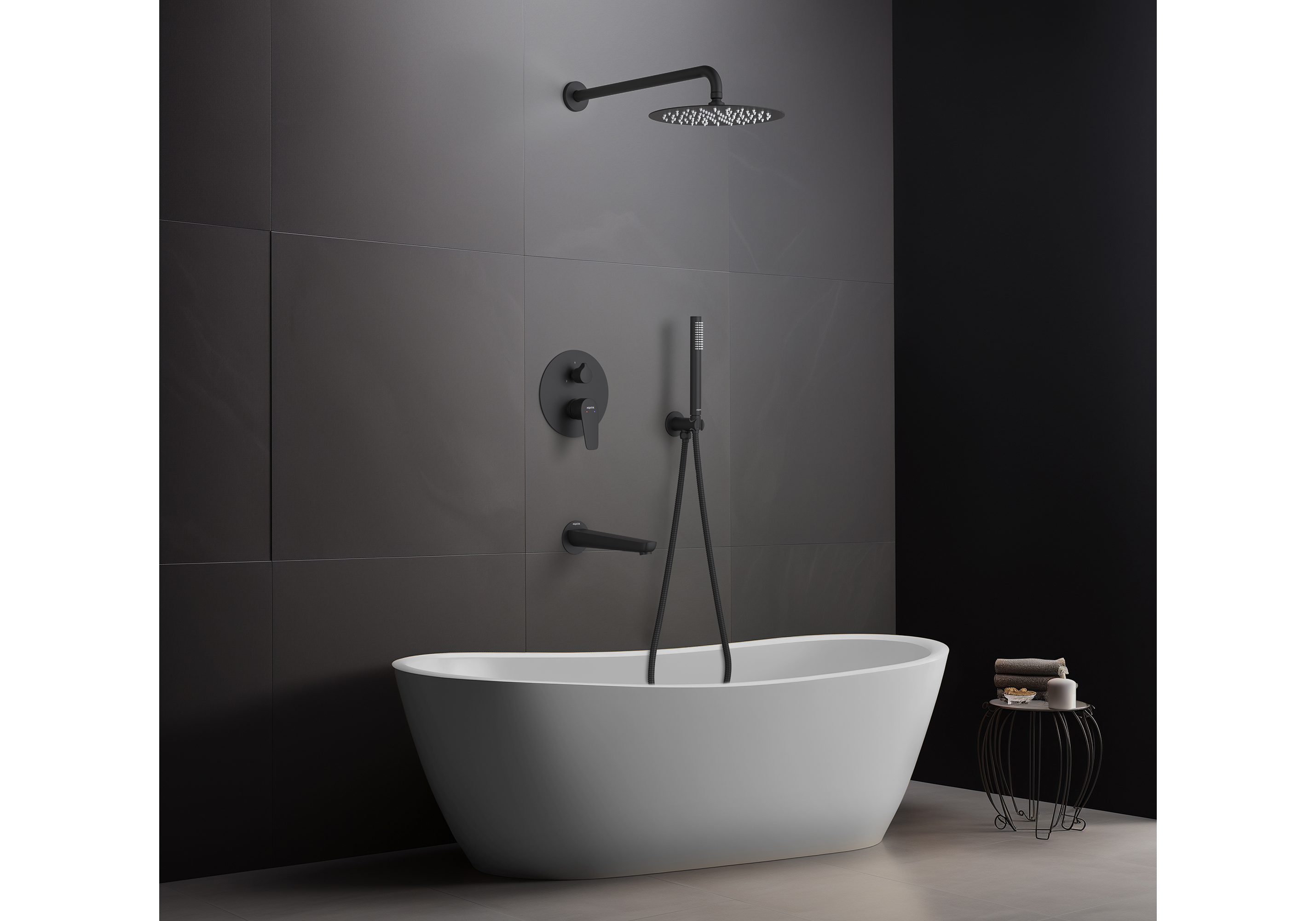 Set 4 в 1 душевой комплект Aquatek Бетта AQ1173MB