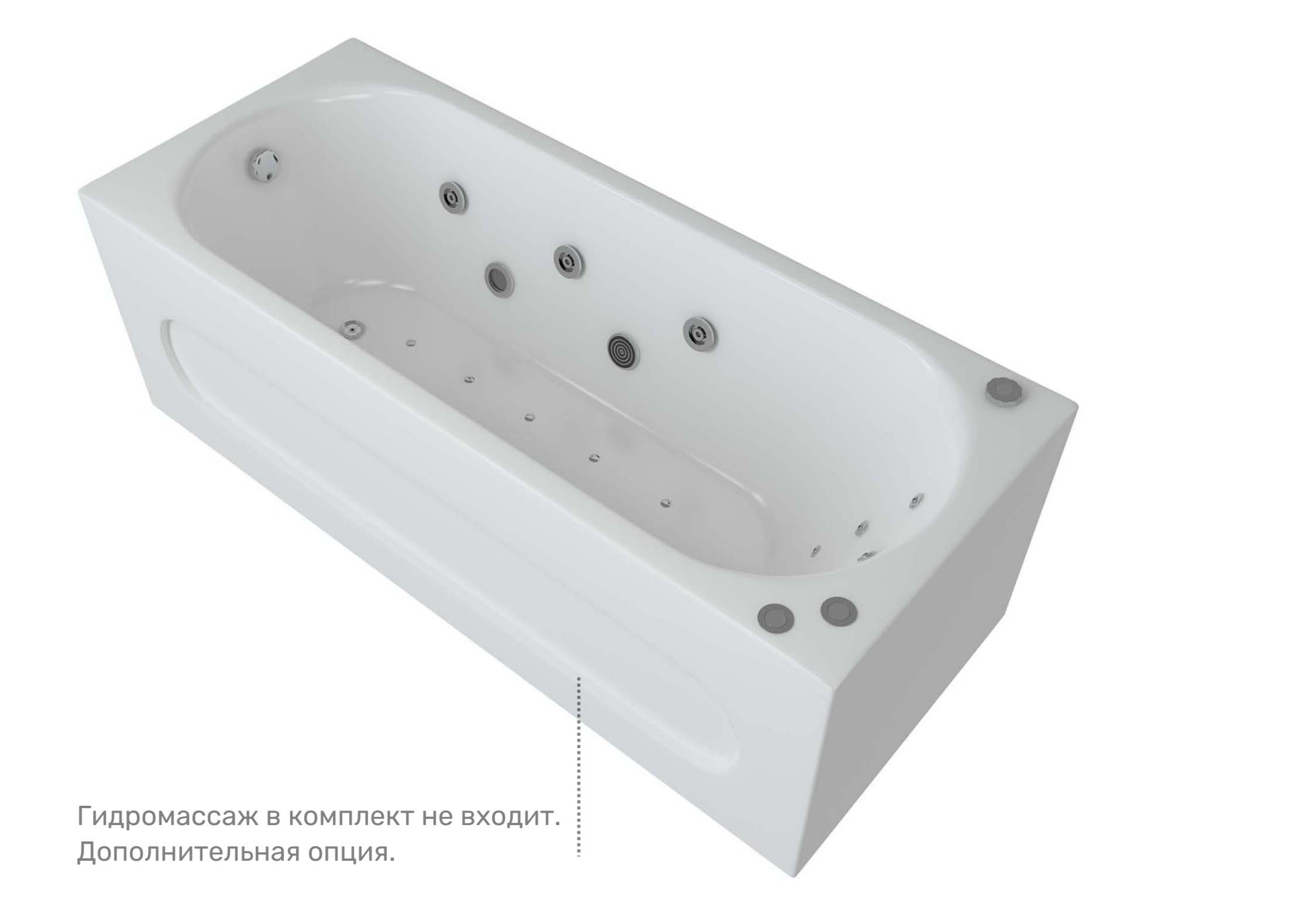 Акриловая ванна Aquatek Оберон OBR180-0000003 180х80 см с фронтальным экраном (слив слева)