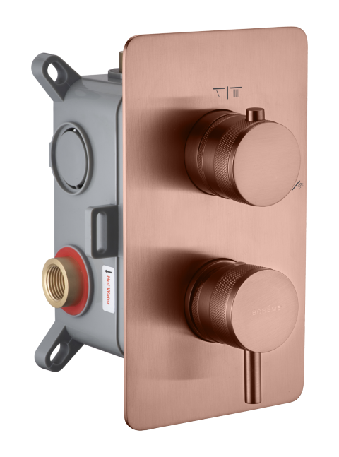 Смеситель встроенный однорычажный 2-х проходной Boheme CELL COPPER BRUSHED 135-2-CB