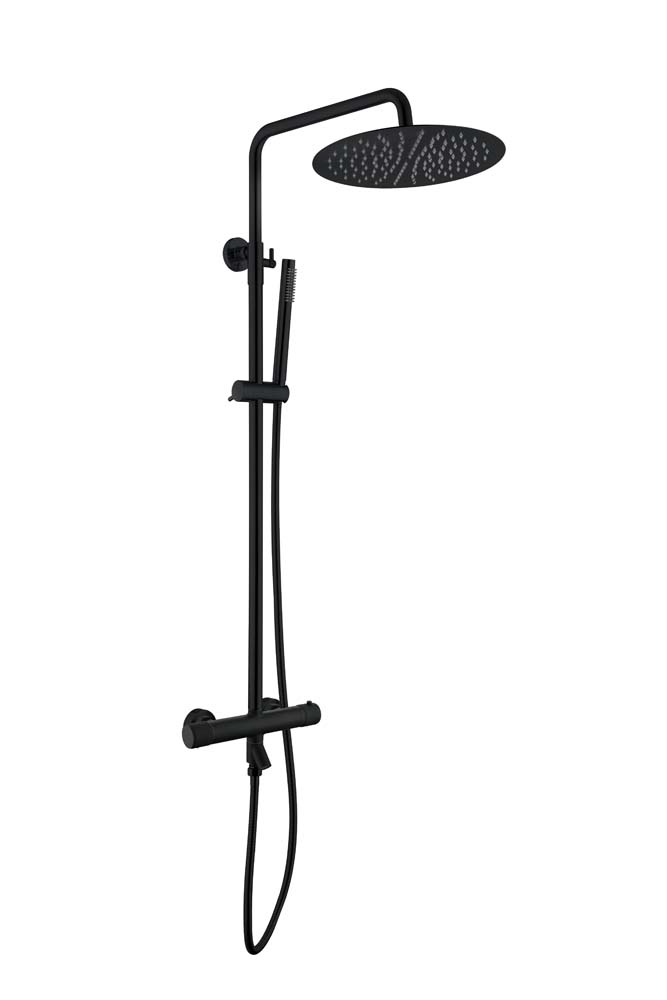 Стойка для душа c термостатом Boheme UNO Black 468-T-B