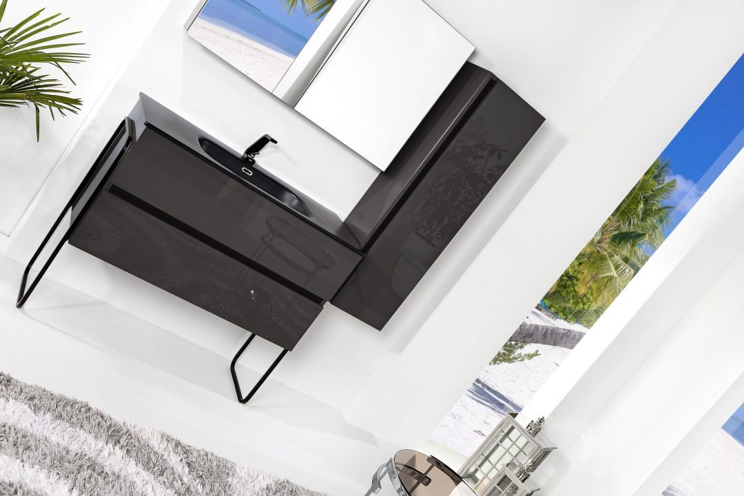 Пенал Armadi Art Vallessi 120*35*28,5cm Антрацит глянец 836-A glossy