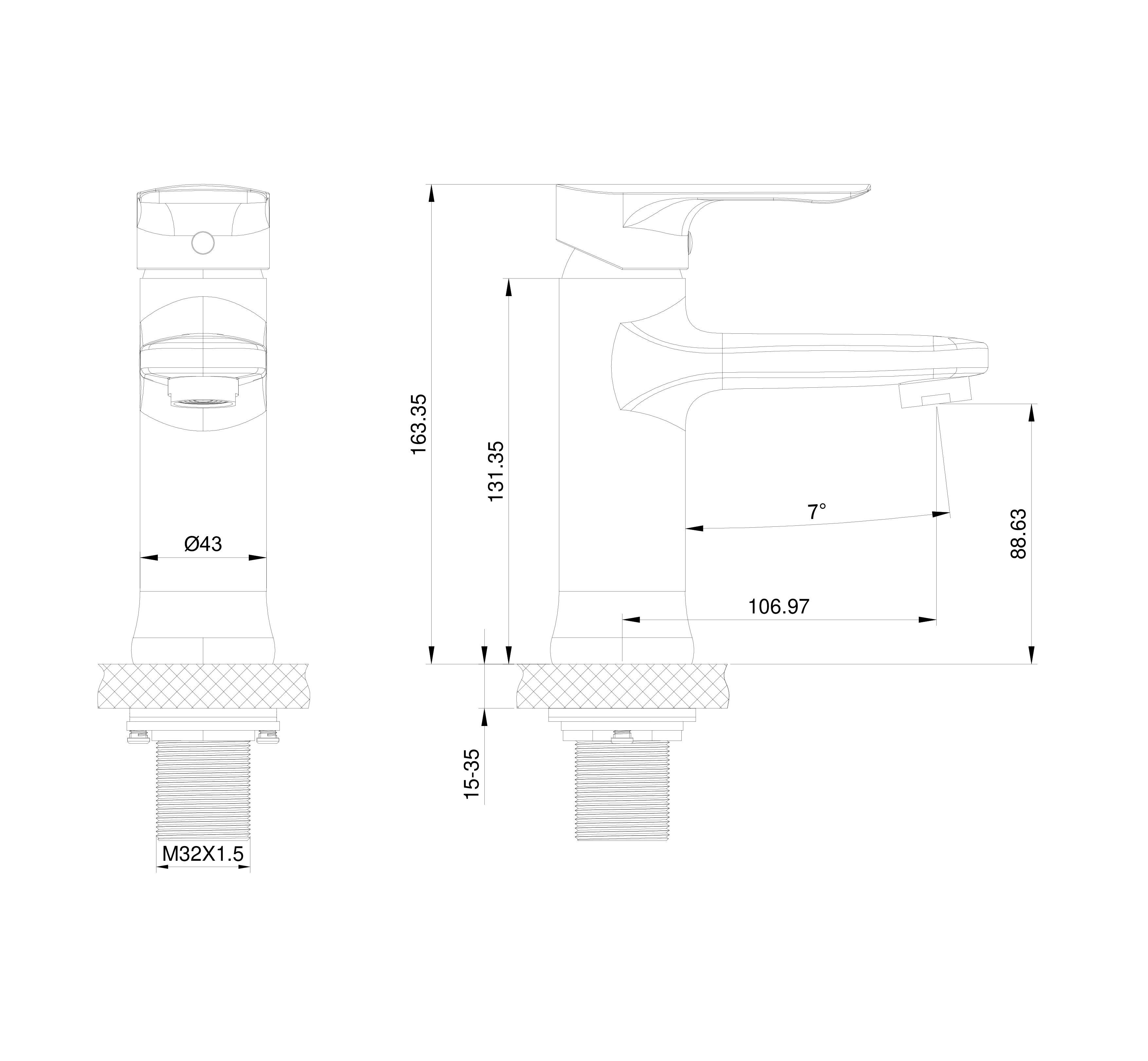 Смеситель для раковины WONZON & WOGHAND, Белый матовый WW-XH-011-MW