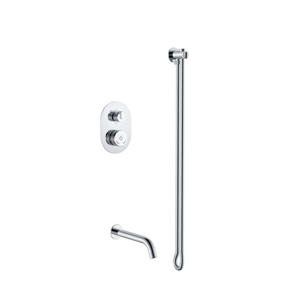 Смеситель встроенный + излив + держатель лейки + шланг Boheme TECH Chrome 154-CR