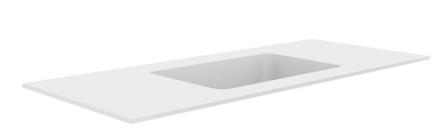 Armadi Art QUATRO 120 раковина-моноблок WHITE (чаша по центру) 1210*52*12 акрил 793-120-W