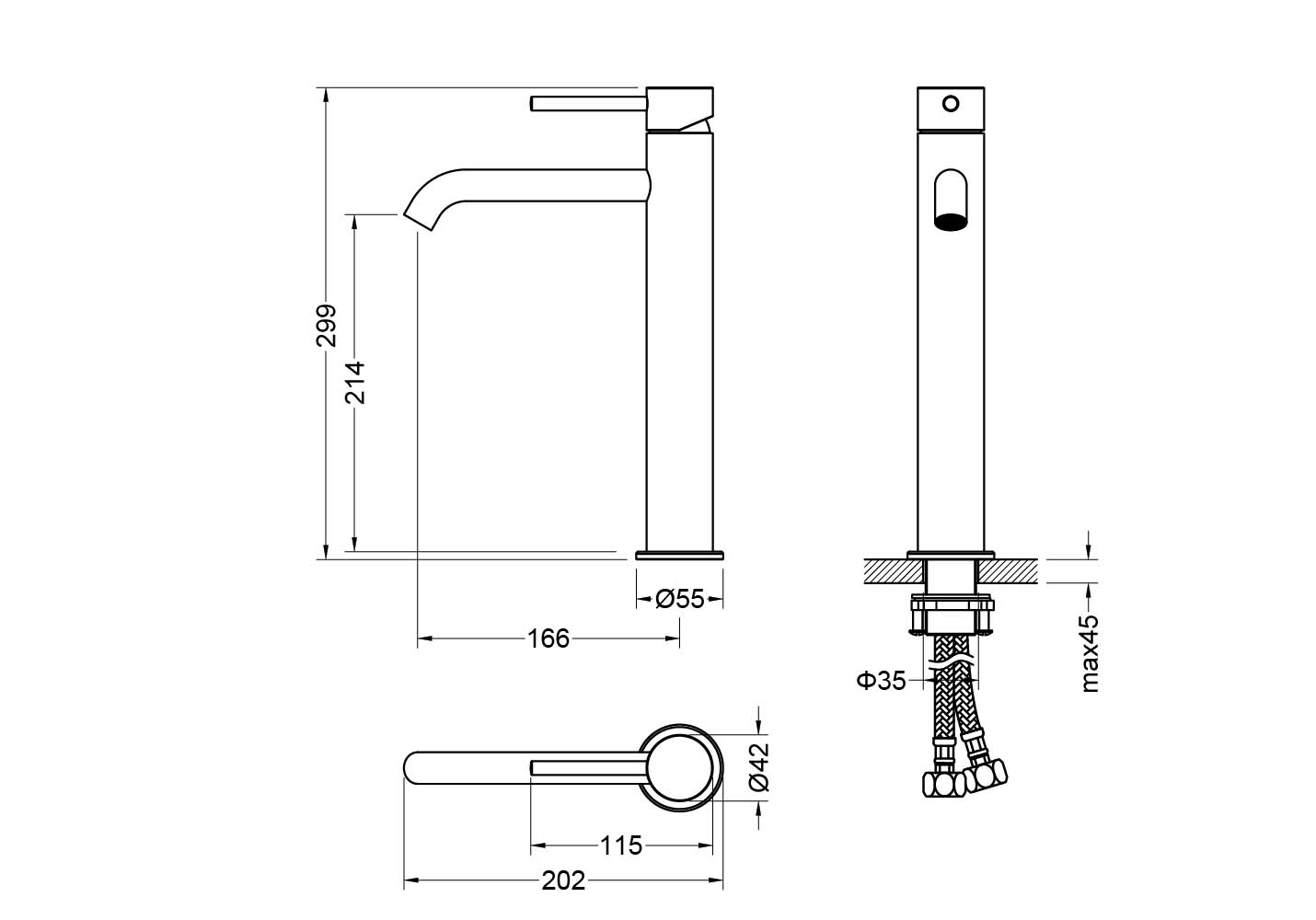 Смеситель Aquatek Европа 215 AQ1304MB для раковины