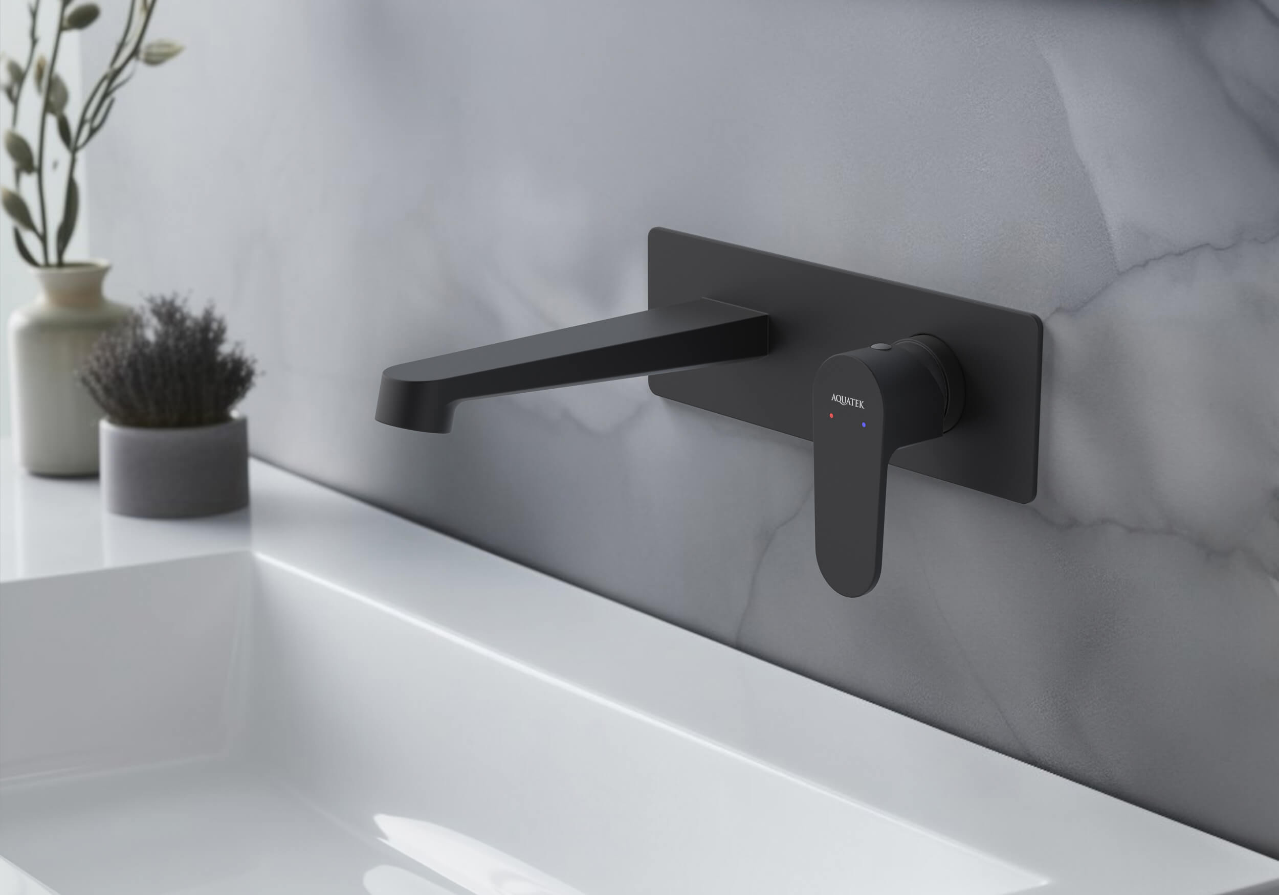 Смеситель Aquatek Оберон AQ1213MB для раковины настенный