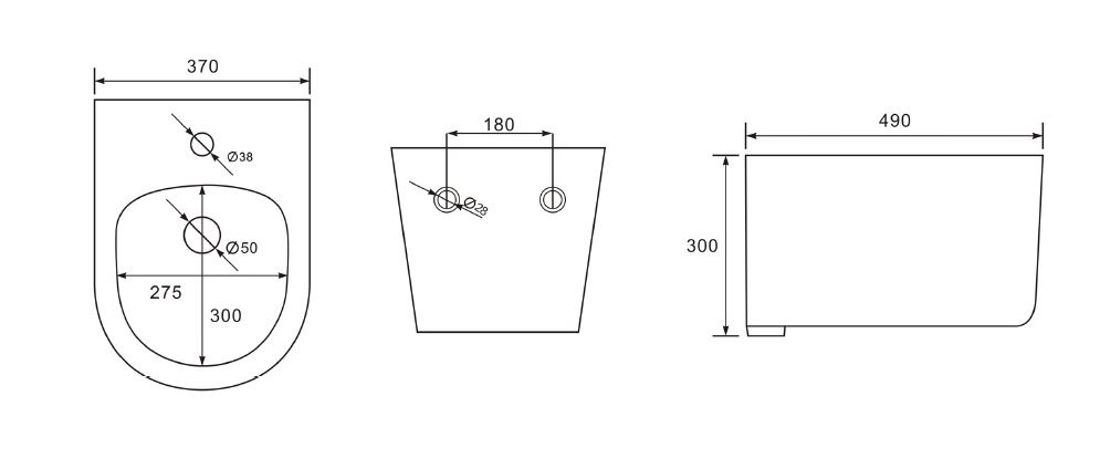 Подвесное биде Aquatek Мия AQ1004-MB черный матовый