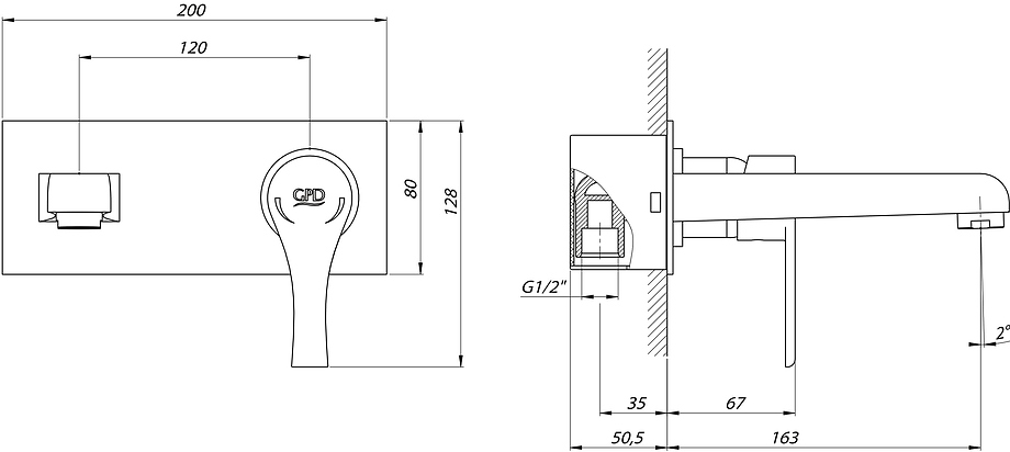 Смеситель для раковины GPD Atros MDA65