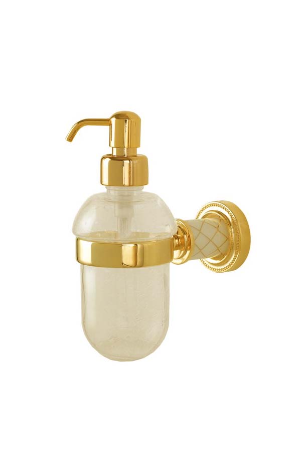 Настенный диспенсер Boheme MURANO GOLD (белое) (комплект) 10912-W-G