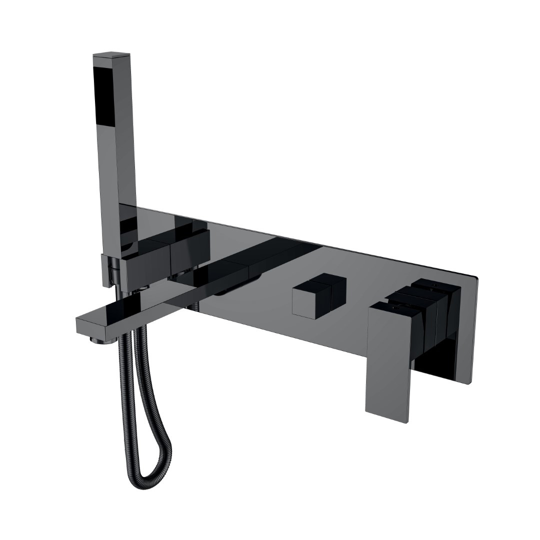 Смеситель для ванны встроенный Boheme Qubic Shine Gun Metal 474-2-SGM