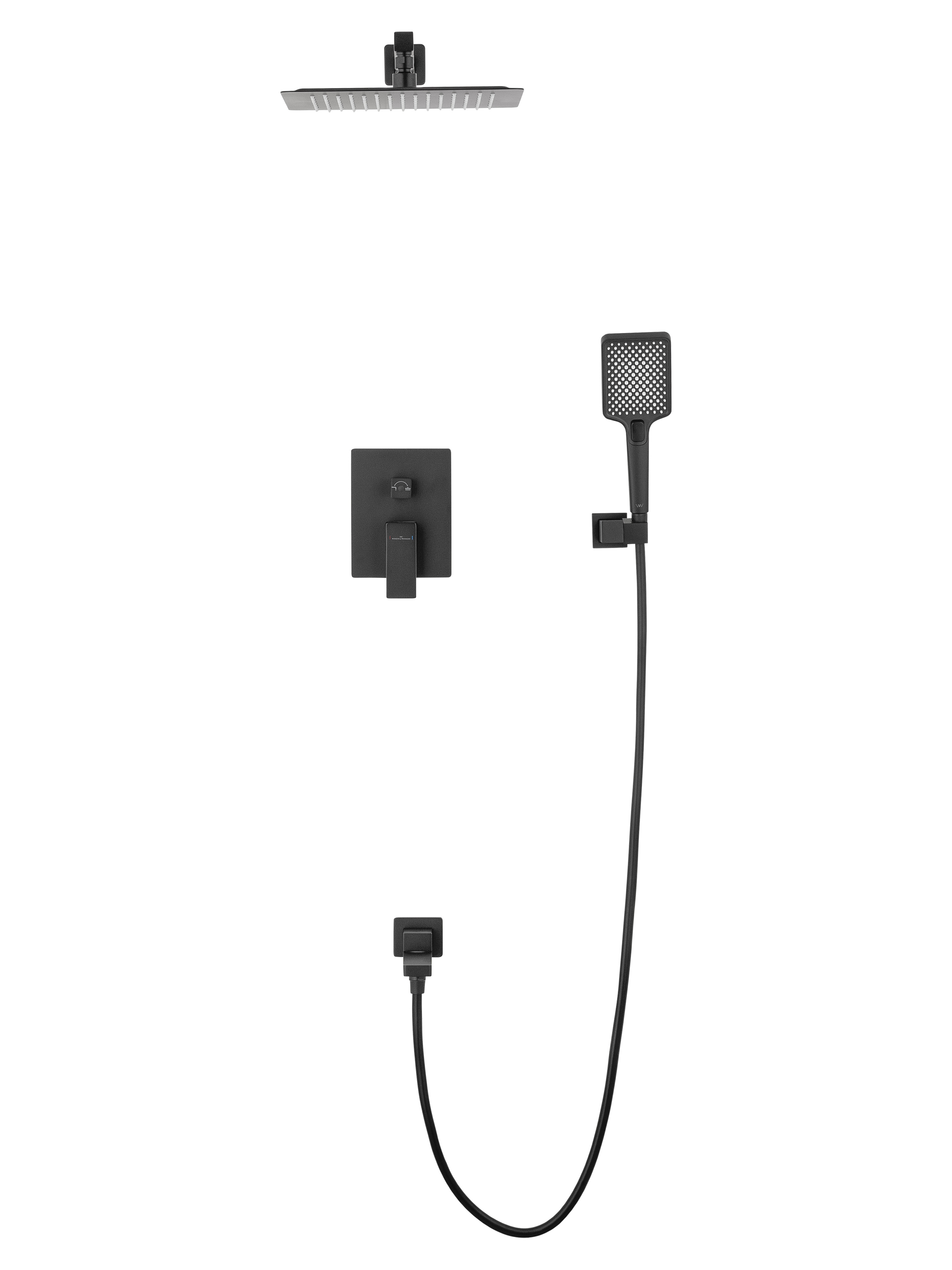 Душевая система встраиваемая WONZON & WOGHAND CUBE 2.0, Черный матовый WW-88087068-MB