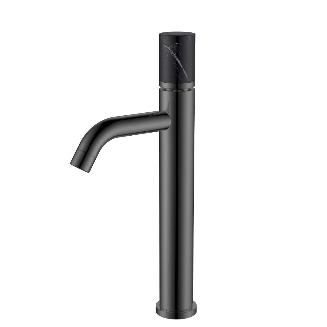 Смеситель Boheme STICK для умыв.выс.SHINE GUN METAL MRAMOR BLACK (комплект) 122-SGM-MR-B