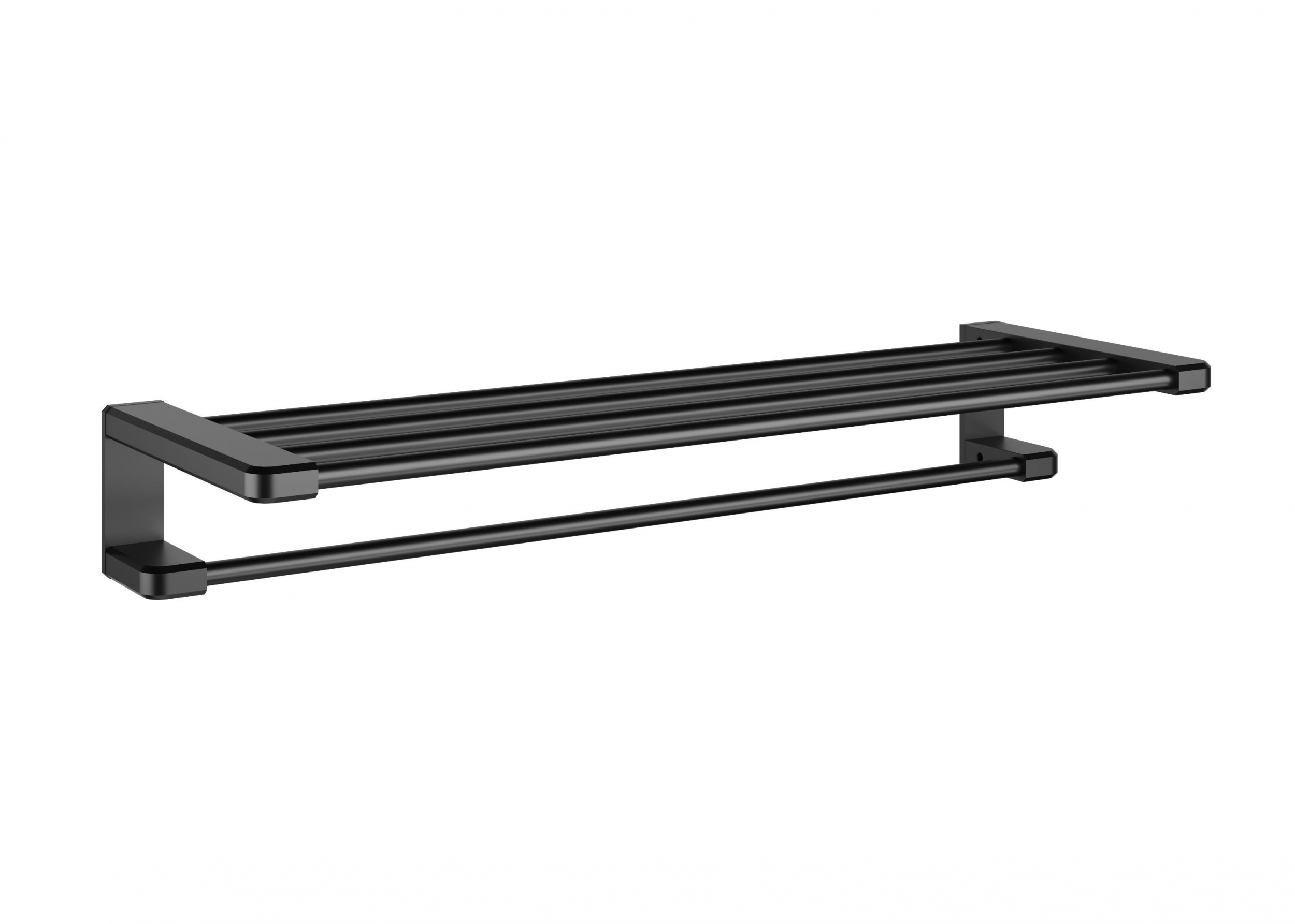Полотенцедержатель с полкой WONZON & WOGHAND, Черный матовый WW-V3902-MB
