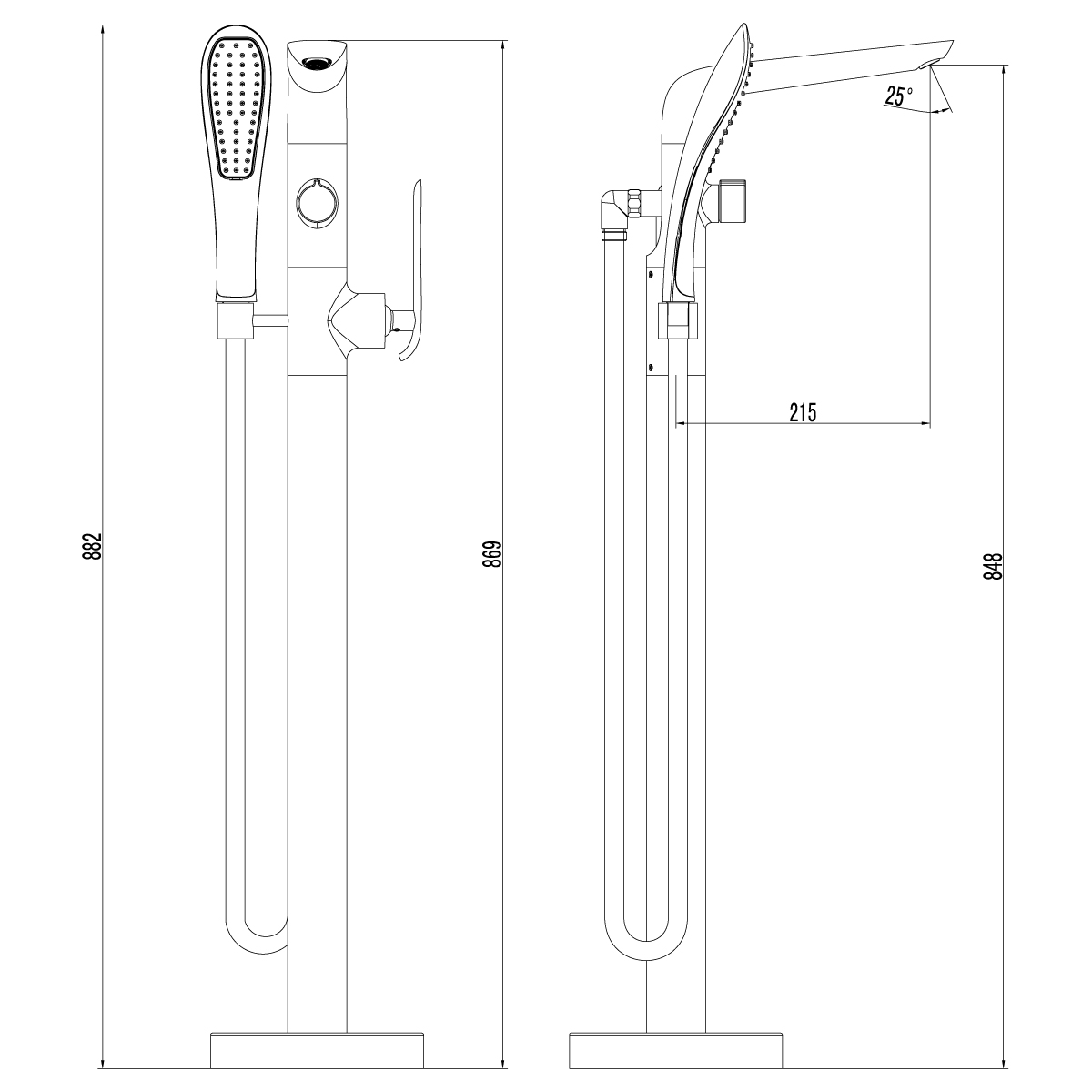 Смеситель Lemark Melange LM4944CW для ванны, напольный