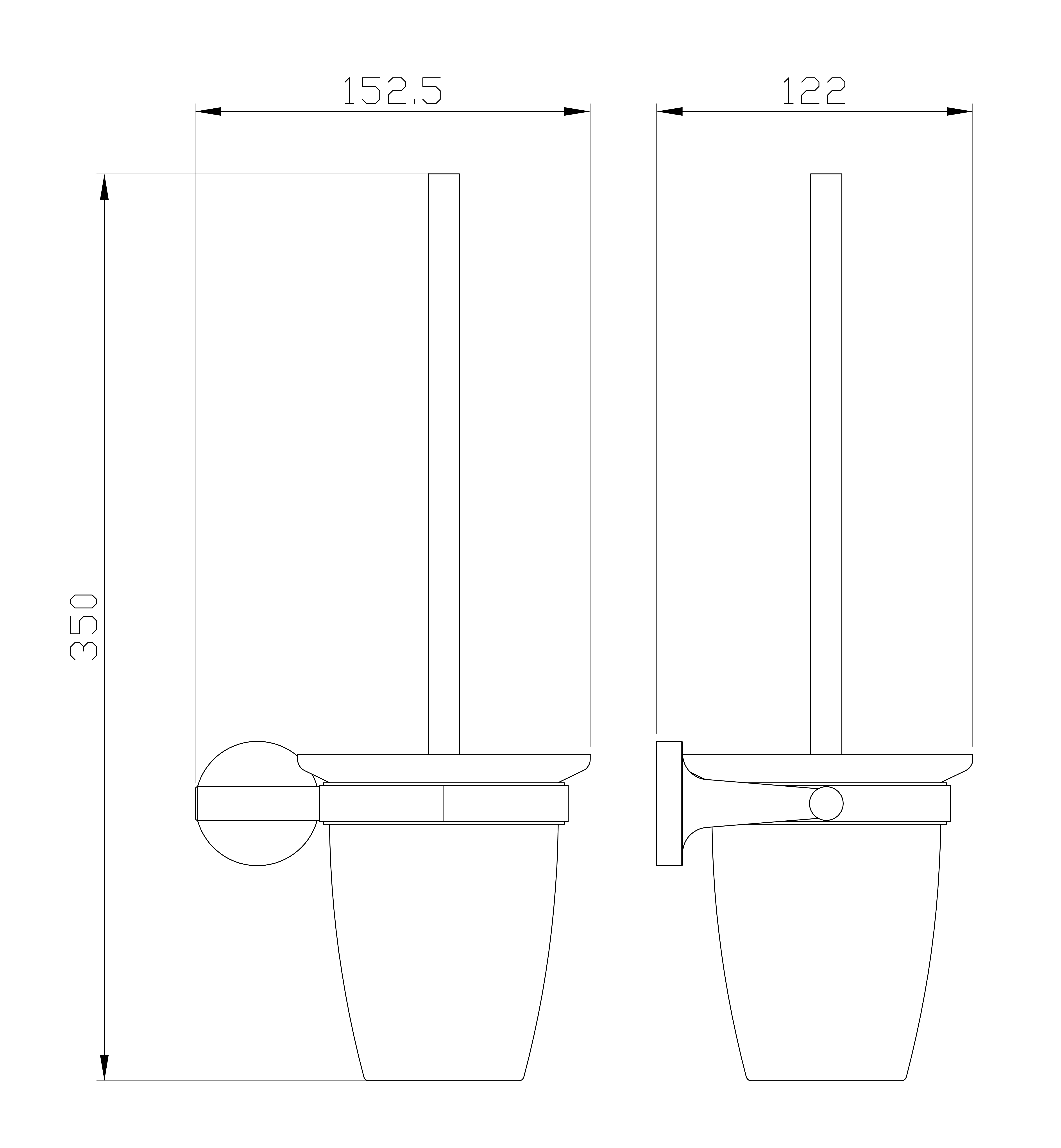 Туалетный ершик в комплекте WONZON & WOGHAND SIMPLE, Хром WW-6529