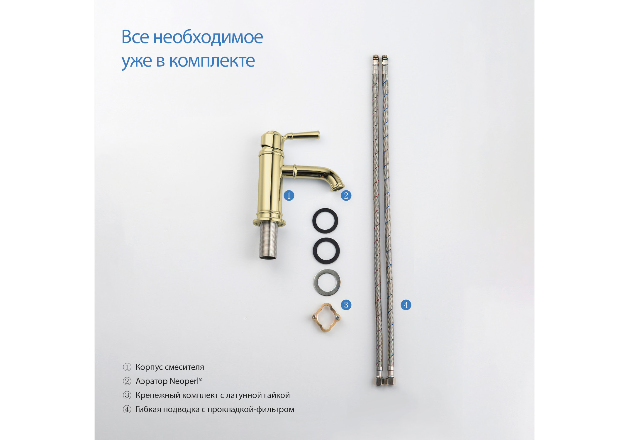 Смеситель Aquatek Классик 103 AQ1510PG для раковины