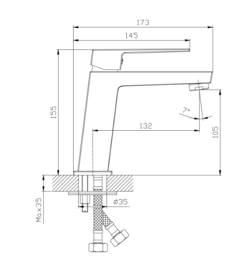 Смеситель для раковины Rush Thira TR3635-12Grey