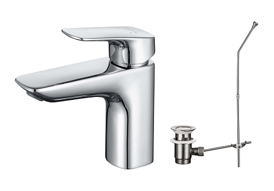 Смеситель Aquatek Вега 97 AQ1011CR для раковины с донным клапаном